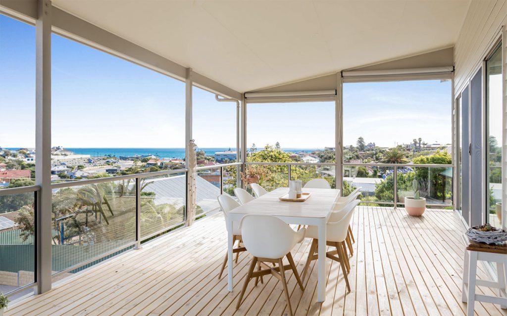 Custom Home, New Home, Family Home, Design, Builders, Two Storey, Port Noarlunga, Fleurieu, Ocean View, Decking, Glass Balustrades, Outdoor Blinds, Outdoor Living