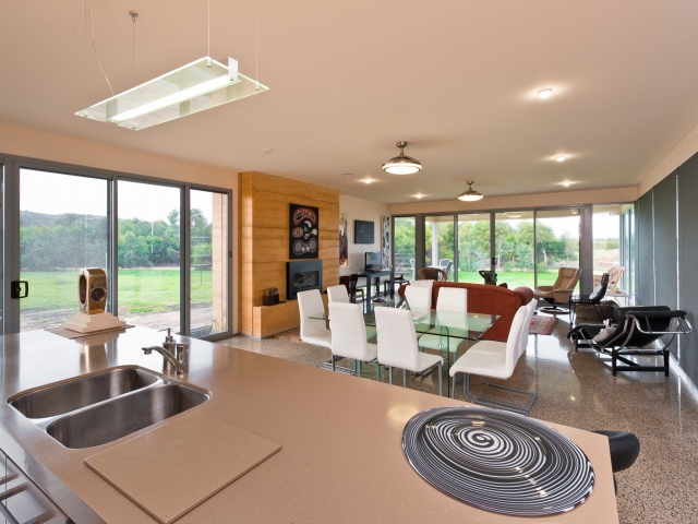 Custom Home, New Home, Family Home, Builders, Design, Beyond, Chiton, Fleurieu, Energy Efficient, Single Storey, Open Plan Living Area, Large Windows, Custom Blinds